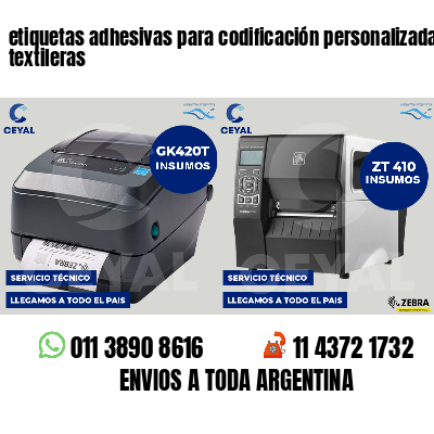 etiquetas adhesivas para codificación personalizada textileras