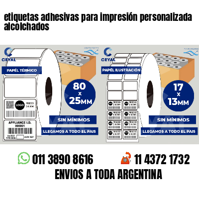 etiquetas adhesivas para impresión personalizada alcolchados