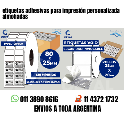 etiquetas adhesivas para impresión personalizada almohadas