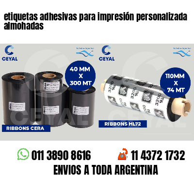 etiquetas adhesivas para impresión personalizada almohadas