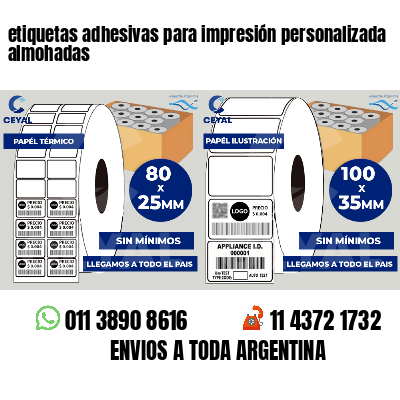 etiquetas adhesivas para impresión personalizada almohadas