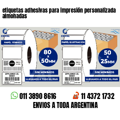 etiquetas adhesivas para impresión personalizada almohadas