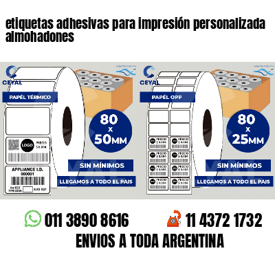 etiquetas adhesivas para impresión personalizada almohadones