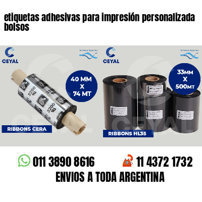 etiquetas adhesivas para impresión personalizada bolsos