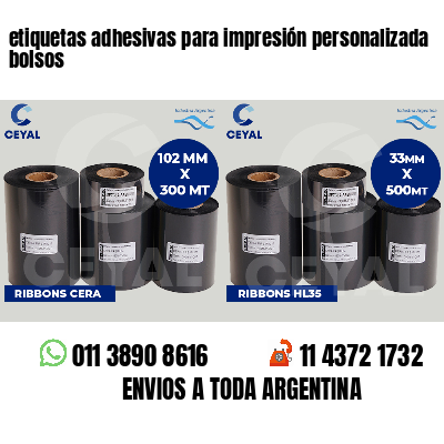 etiquetas adhesivas para impresión personalizada bolsos