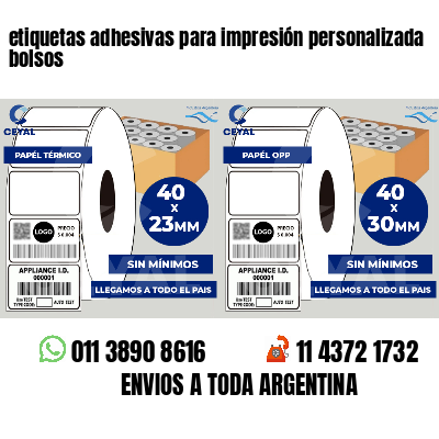 etiquetas adhesivas para impresión personalizada bolsos