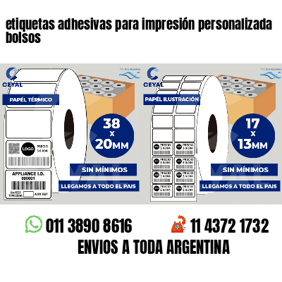 etiquetas adhesivas para impresión personalizada bolsos
