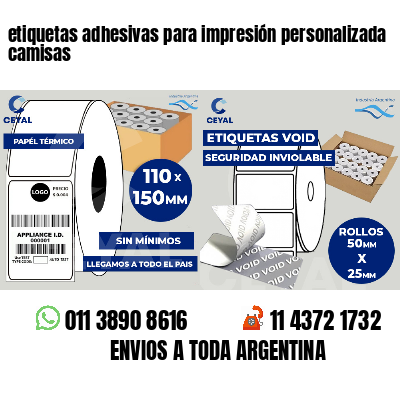 etiquetas adhesivas para impresión personalizada camisas