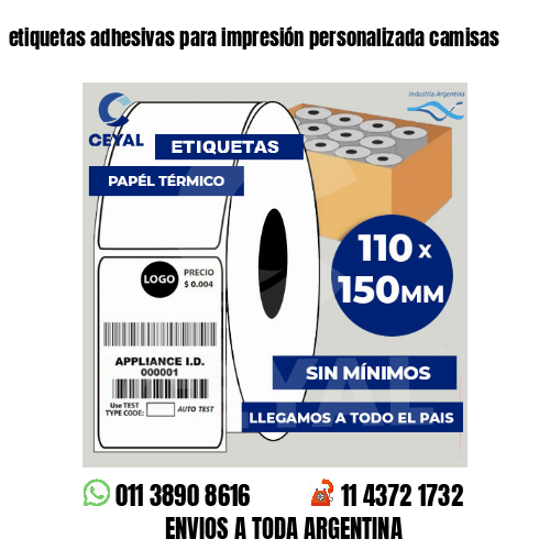 etiquetas adhesivas para impresión personalizada camisas