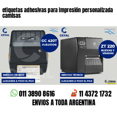 etiquetas adhesivas para impresión personalizada camisas