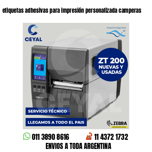 etiquetas adhesivas para impresión personalizada camperas
