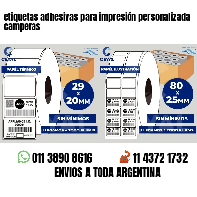 etiquetas adhesivas para impresión personalizada camperas