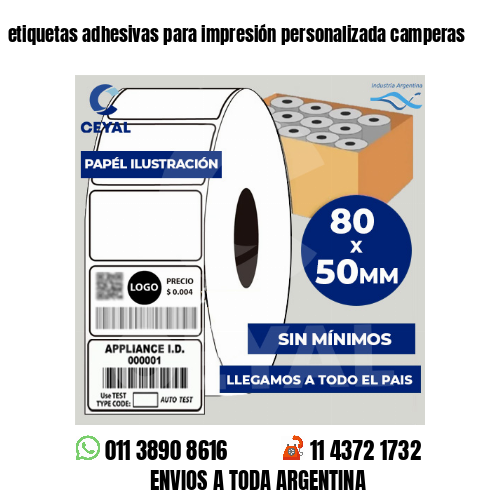 etiquetas adhesivas para impresión personalizada camperas