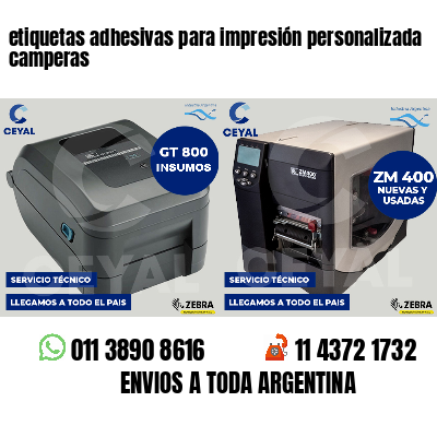 etiquetas adhesivas para impresión personalizada camperas