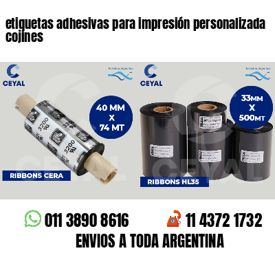 etiquetas adhesivas para impresión personalizada cojines