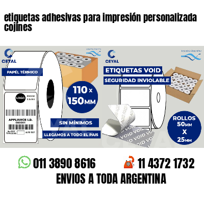 etiquetas adhesivas para impresión personalizada cojines