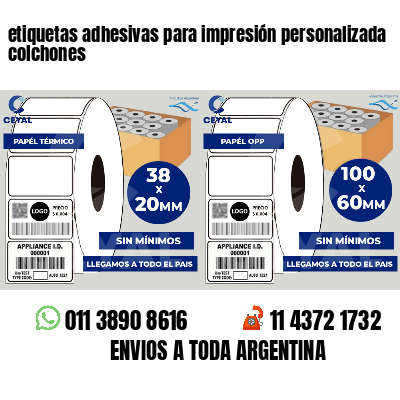 etiquetas adhesivas para impresión personalizada colchones