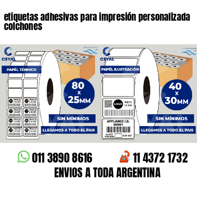etiquetas adhesivas para impresión personalizada colchones