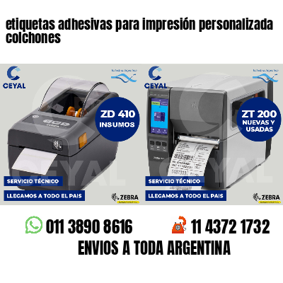 etiquetas adhesivas para impresión personalizada colchones