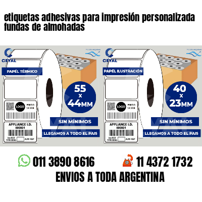 etiquetas adhesivas para impresión personalizada fundas de almohadas