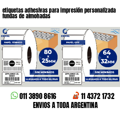 etiquetas adhesivas para impresión personalizada fundas de almohadas