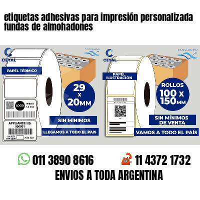 etiquetas adhesivas para impresión personalizada fundas de almohadones