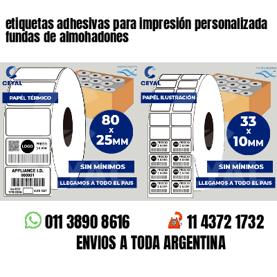 etiquetas adhesivas para impresión personalizada fundas de almohadones