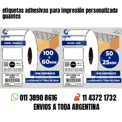 etiquetas adhesivas para impresión personalizada guantes