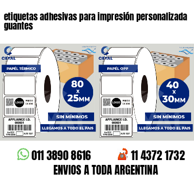 etiquetas adhesivas para impresión personalizada guantes