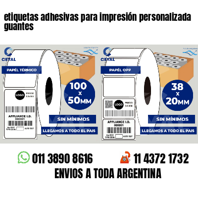 etiquetas adhesivas para impresión personalizada guantes