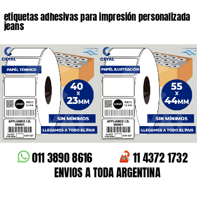 etiquetas adhesivas para impresión personalizada jeans