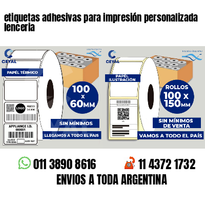 etiquetas adhesivas para impresión personalizada lenceria
