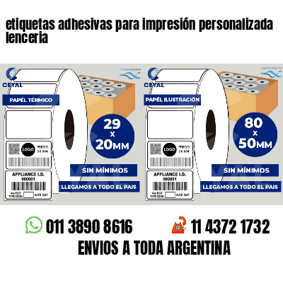 etiquetas adhesivas para impresión personalizada lenceria