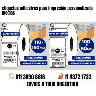 etiquetas adhesivas para impresión personalizada medias