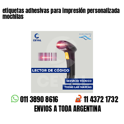 etiquetas adhesivas para impresión personalizada mochilas