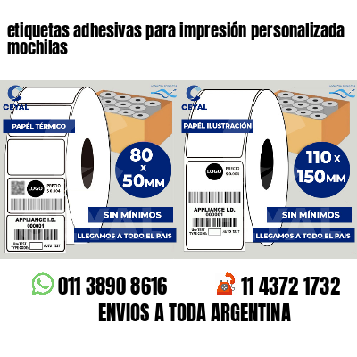 etiquetas adhesivas para impresión personalizada mochilas