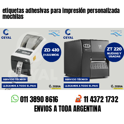etiquetas adhesivas para impresión personalizada mochilas