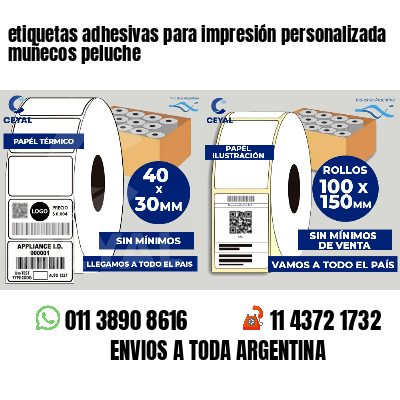 etiquetas adhesivas para impresión personalizada muñecos peluche