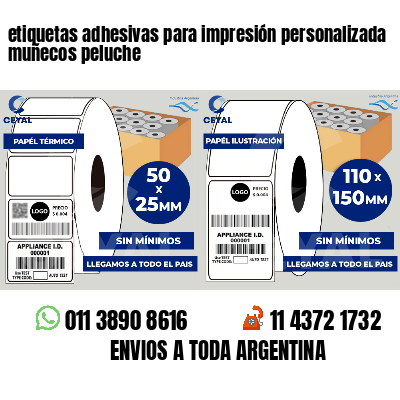 etiquetas adhesivas para impresión personalizada muñecos peluche