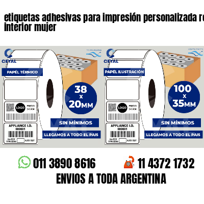 etiquetas adhesivas para impresión personalizada ropa interior mujer