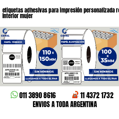 etiquetas adhesivas para impresión personalizada ropa interior mujer