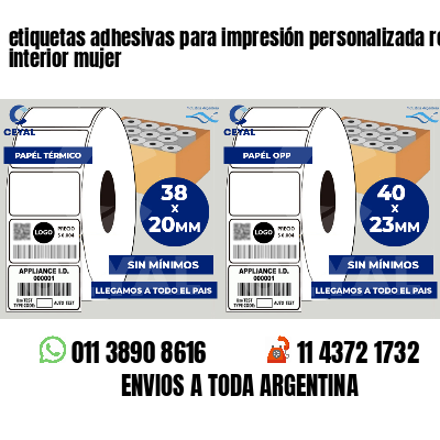 etiquetas adhesivas para impresión personalizada ropa interior mujer