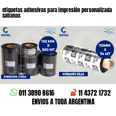 etiquetas adhesivas para impresión personalizada sabanas
