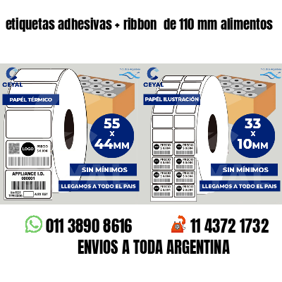 etiquetas adhesivas ribbon de 110 mm alimentos