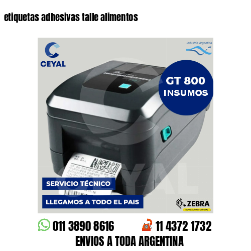 etiquetas adhesivas talle alimentos