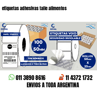 etiquetas adhesivas talle alimentos