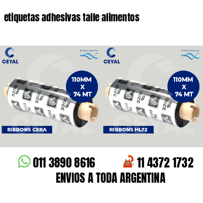 etiquetas adhesivas talle alimentos