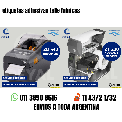 etiquetas adhesivas talle fabricas