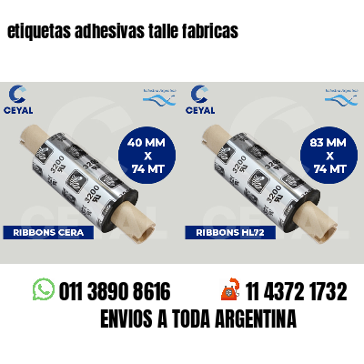 etiquetas adhesivas talle fabricas