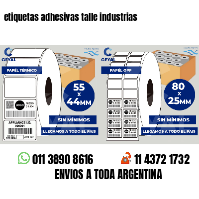 etiquetas adhesivas talle industrias